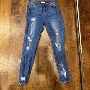 Cello Blue Skinny Distressed Jeans